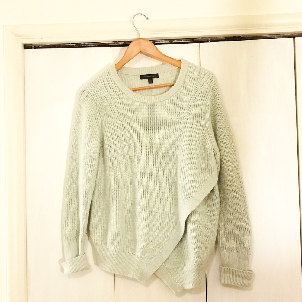 BANANA REPUBLIC Women's Green Chunky Knit Sweater